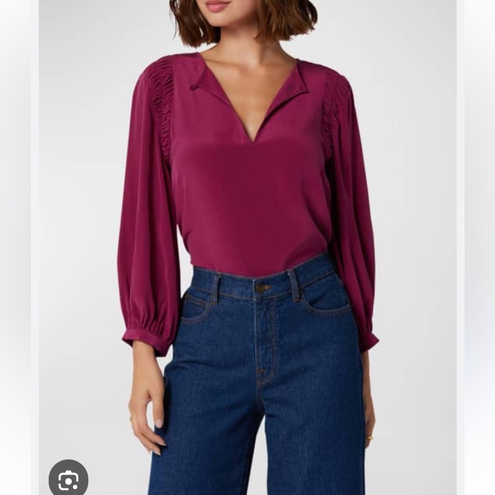 Joie Collette Blouson Sleeve Keyhole Blouse
